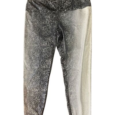 Women Black To Gray Gradient Sparkling Yoga Leggings Pants Size 3X