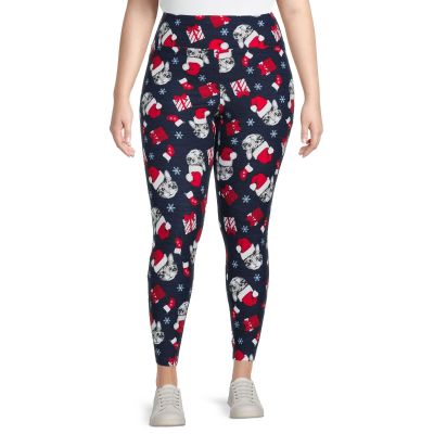 Terra and Sky - Women's Plus Size Knit Ankle Leggings - Christmas Cats - Size 4X