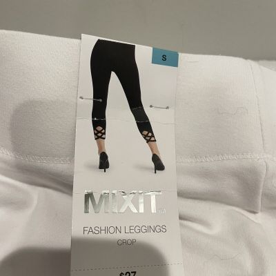 Mixit Fashion Womens Crop  Leggings : White - Small - New