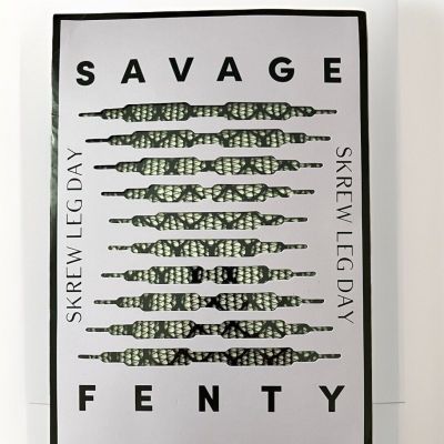 Savage Fenty Caviar Black Fishnet Stockings  XL/1X Skrew Leg Day New In Package