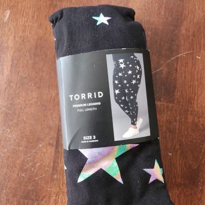 Torrid Pull-On Iridescent Star Print Leggings, Size 3, 22/24