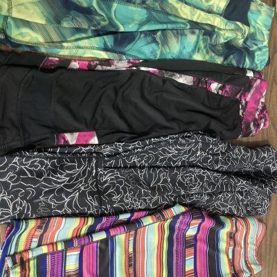 Lot Of 4 Pairs Women’s Size Small Leggings Fila Fabletics Tek-Gear