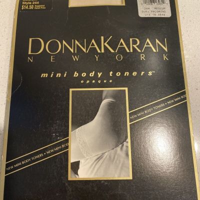 Vtg Donna Karan Mini Body Toners Hosiery DK Buff Medium New Pantyhose 1990s