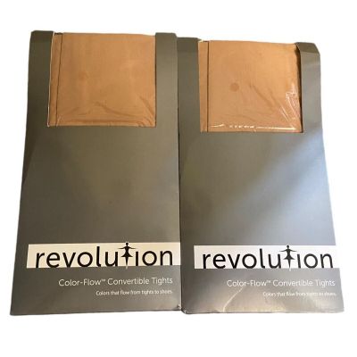 ???? 2 PAIR New Revolution Color Flow Convertible Tights Suntan size SA style 1058