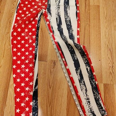 Patriotic polyester  leggings Stars And Stripes inxs rockstar  Small