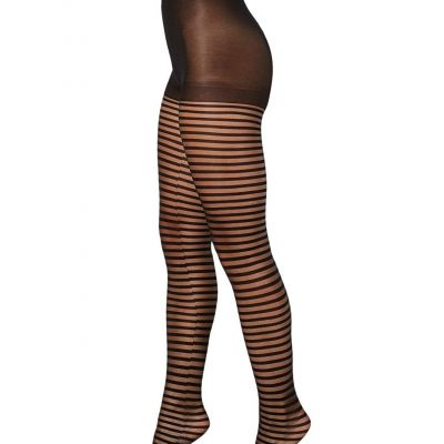 allbrand365 designer Womens Horizontal Ribbon Tights Size:Small-Medium,Black