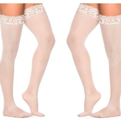 Mapale 1094 Mesh Thigh Highs Color White