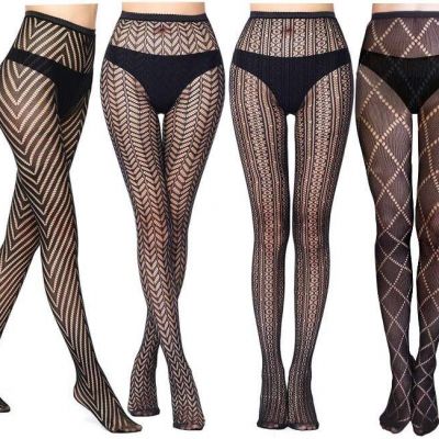 Women Patterned Fishnet Tights Black Fishnets Net Stockings Pantyhose