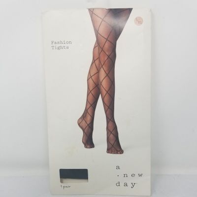 A New Day Fashion Tights / Pantyhose Size L / XL Black Criss Cross Design A124