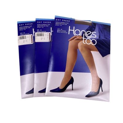 Pantyhose Day Sheers Style 116 Size AB 2-Barely Black 1-Barely There Hanes Too