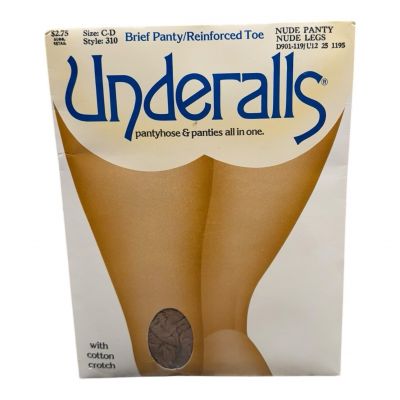 Vintage 1988 Underalls Pantyhose Nude Panty Nude Legs Size CD Style 310 NEW