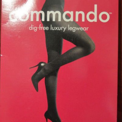 Commando Ribbed Opaque Luxury Tights Black/Brown Medium (JJ31)