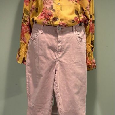 Women’s Plus Pink Denim Leggings W/pockets Size 17/34