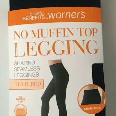 Warners Navy Blue No Muffin Top Leggings Size S/M Seamless Solid Textured Shaper