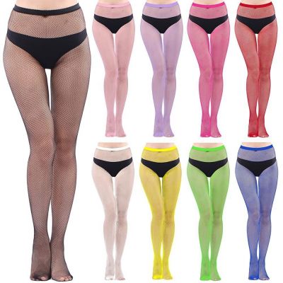 Multipack Fishnet Tights for Women Multi colored Thigh High Stockings Mesh Hi...