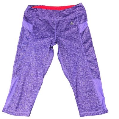 RBX Leggings Women Medium Purple Floral Capri Athleisure Athletic Yoga Workout