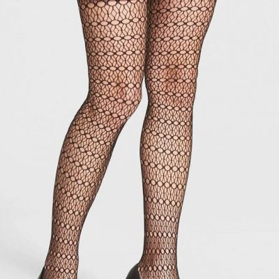 Nordstrom Women Geo Net Tights Black Size S/M