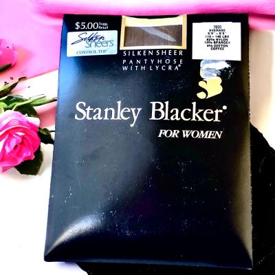 Stanley Blacker Vtg '92 Control Top Sheer Pantyhose COFFEE size Average New