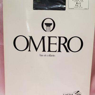 OMERO Iride 50 Dark Blue Italian Tights Size 1 Pantyhose ITALY Blu