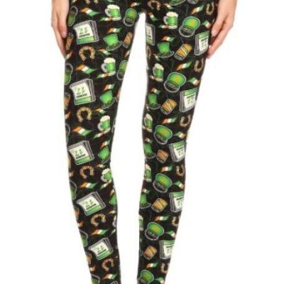 St Patrick's Leggings Green Beer Pot Of Gold  Lucky Horseshoe All Sizes