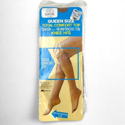 Kmart Nude/Suntone Sheer Reinforced Toe Knee High Size 9-11 Stockings Vintage