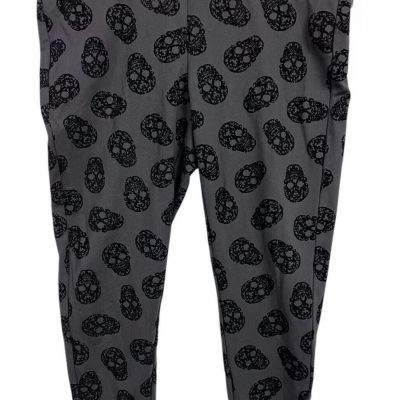 Torrid Skull Pixie High Rise Flocked Pant Leggings Plus Size 1 (14/16)