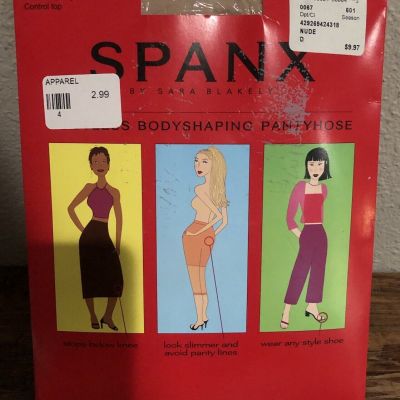 Spanx The Original Footless Control Top Pantyhose Sz D 165-220 lbs Nude 001 NIP