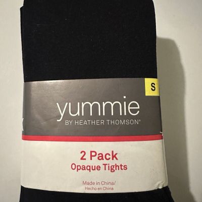 NEW! WOMENS YUMMIE BY HEATHER THOMPSON 2 PACK OPAQUE TIGHTS!