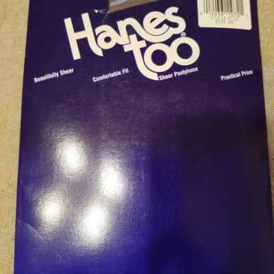 USA Hanes Too! Reinforced Toe Control Top Pantyhose 136 AB barely there