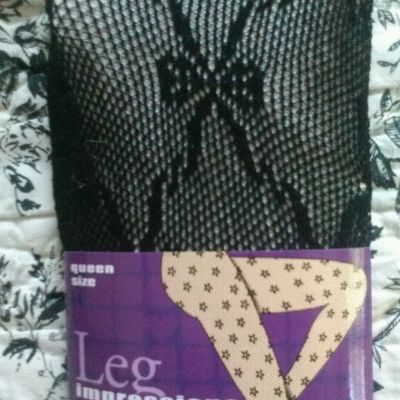 IMPRESSIONS Net Tights  BLACK QUEEN Cascading  BOWS 5 '4