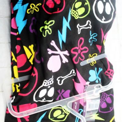 NWT NoBo No Boundaries Black Ankle Leggings Multicolor Skull Bones Jrs XXL (19)