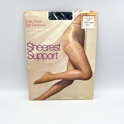 JCPenney Sandalfoot Sheerest Support Pantyhose - Queen Short Navy