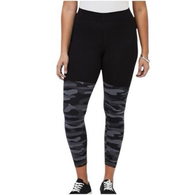 Torrid Women's Cropped Grey and Black Camo Premium Legging Size Torrid 4  (4X)