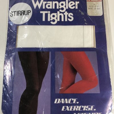 Vintage Wrangler Tights Stirrup White Size B New NOS Dance Exercise Leisure RARE