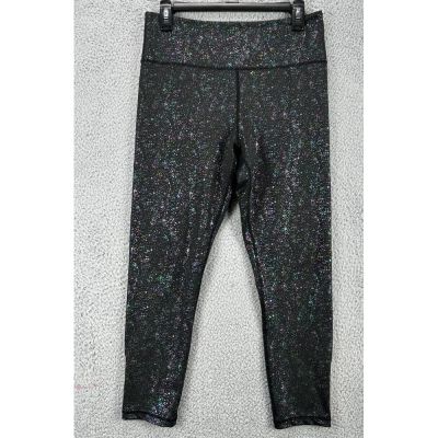 Zyria Pants Womens 12 Black Dotted Active Leggings Yoga Workout Athletic Ladies