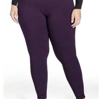 Terra and Sky Women’s Plum High Rise Full Length Leggings 2X (20W-22W) NWT