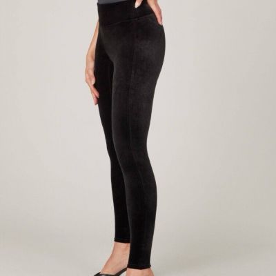 SPANX • Women’s Ready To Wow Velvet Leggings in Black Pull On Design Size Small