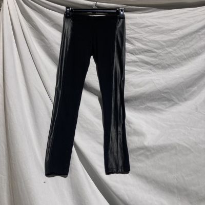 Boxzo Black With Faux Leather Leggings Size Small