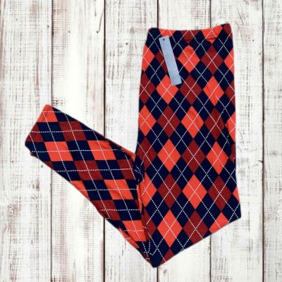 Women’s Leggings Classic Red Navy Argyle Plus Size 3X-4X NWT Stretchy Soft