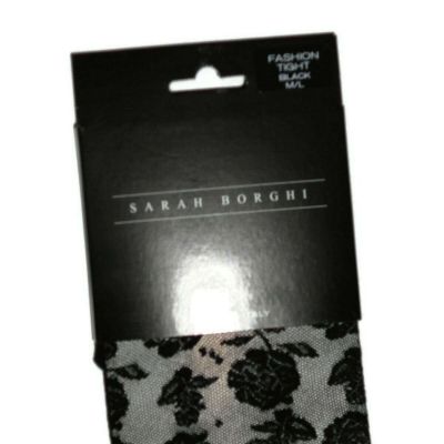 Sarah Borghi of Italy  Luxury  floral print tights - size M / L - Black