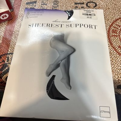 Sheer Caress Sheerest Support Panty Hose Suntan Queen 4x