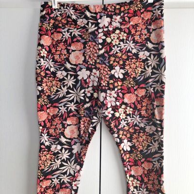 Terra & Sky Women's Capri Leggings Size 2X(20W-22W) Floral Soft Stretch Pull up