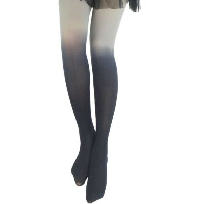 Women Girls Vintage Gradual Gradient Change Slim Tights Stocking Pantyhose Socks