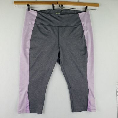 TEK GEAR Womens Athletic Capri Pants Gray Purple Size 3X Stretch NWOT