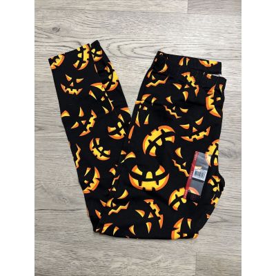 Halloween NOBO Pumpkin Jack O’ Lantern Ankle Leggings Size Small 3-5 New