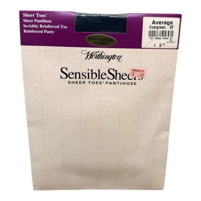 Worthington Sensible Sheers Pantyhose Average Evergreen 59 Sheer Toes