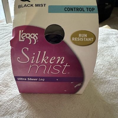 L'eggs Silken Mist Black Mist Control Top Pantyhose/Tights Q+ Black Mist 94504