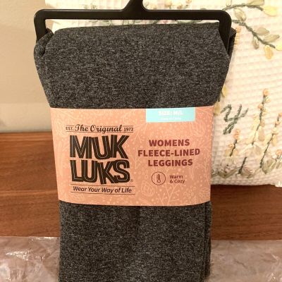 The Original Muk Luks Fleece-Lined Leggings - Size M/L Gray-New in Package TagS