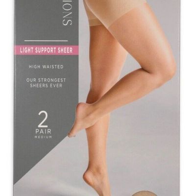 Silk Impressions Pantyhose Light Support Sheer 4 All day 2-Pack XL Beige