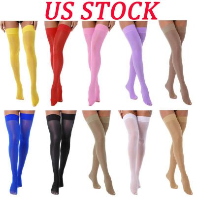 Womens Thigh High Stockings Sheer Nylon Stay Up Tight High Silk Socks Pantyhose